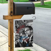 Malcolm X Garden Flag Quotes Dates and Black History Activist Theme - Wonder Print Shop