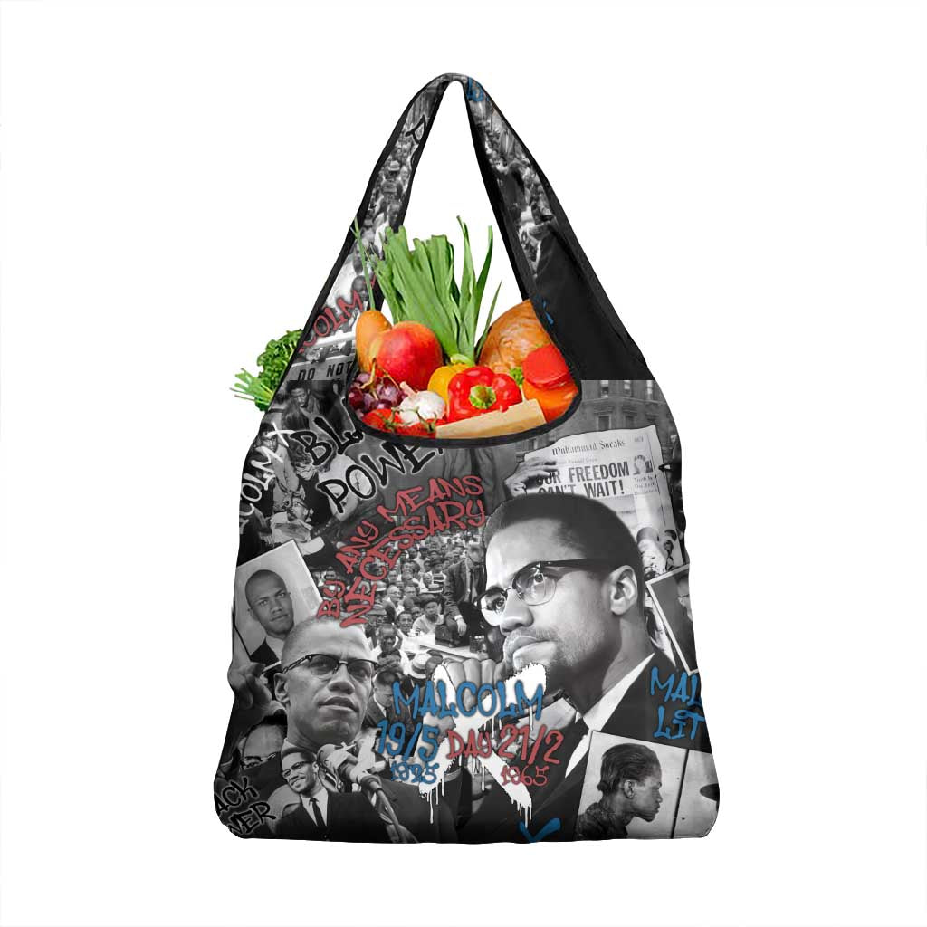 Malcolm X Grocery Bag Quotes Dates and Black History Activist Theme - Wonder Print Shop