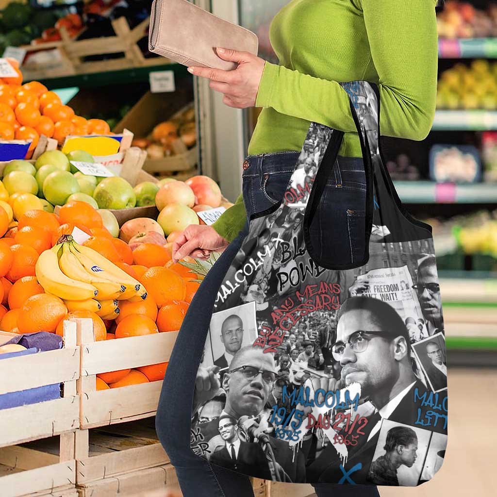 Malcolm X Grocery Bag Quotes Dates and Black History Activist Theme - Wonder Print Shop