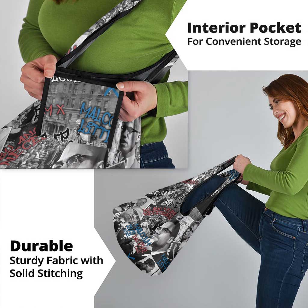 Malcolm X Grocery Bag Quotes Dates and Black History Activist Theme - Wonder Print Shop