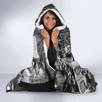 Malcolm X Hooded Blanket Quotes Dates and Black History Activist Theme - Wonder Print Shop