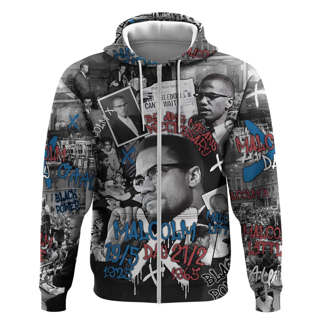 Malcolm X Hoodie Quotes Dates and Black History Activist Theme - Wonder Print Shop