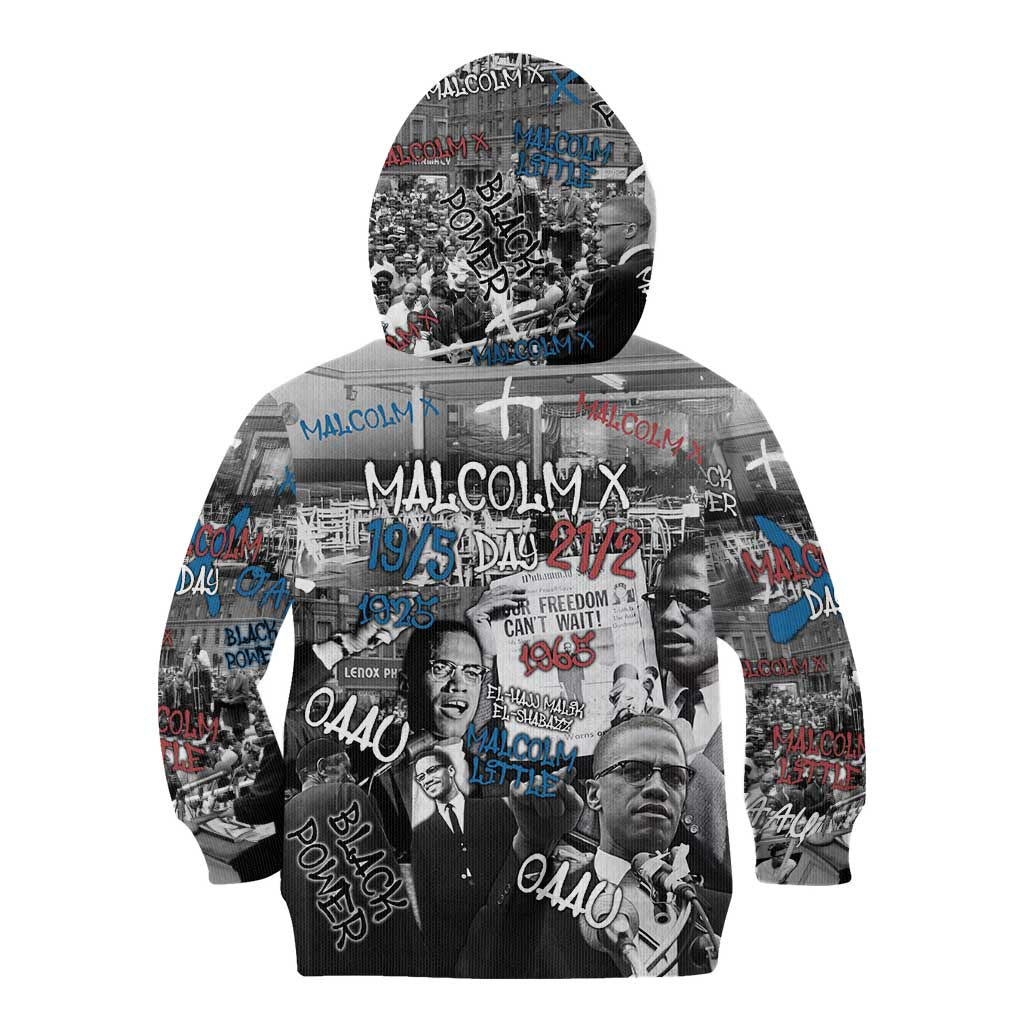 Malcolm X Kid Hoodie Quotes Dates and Black History Activist Theme - Wonder Print Shop