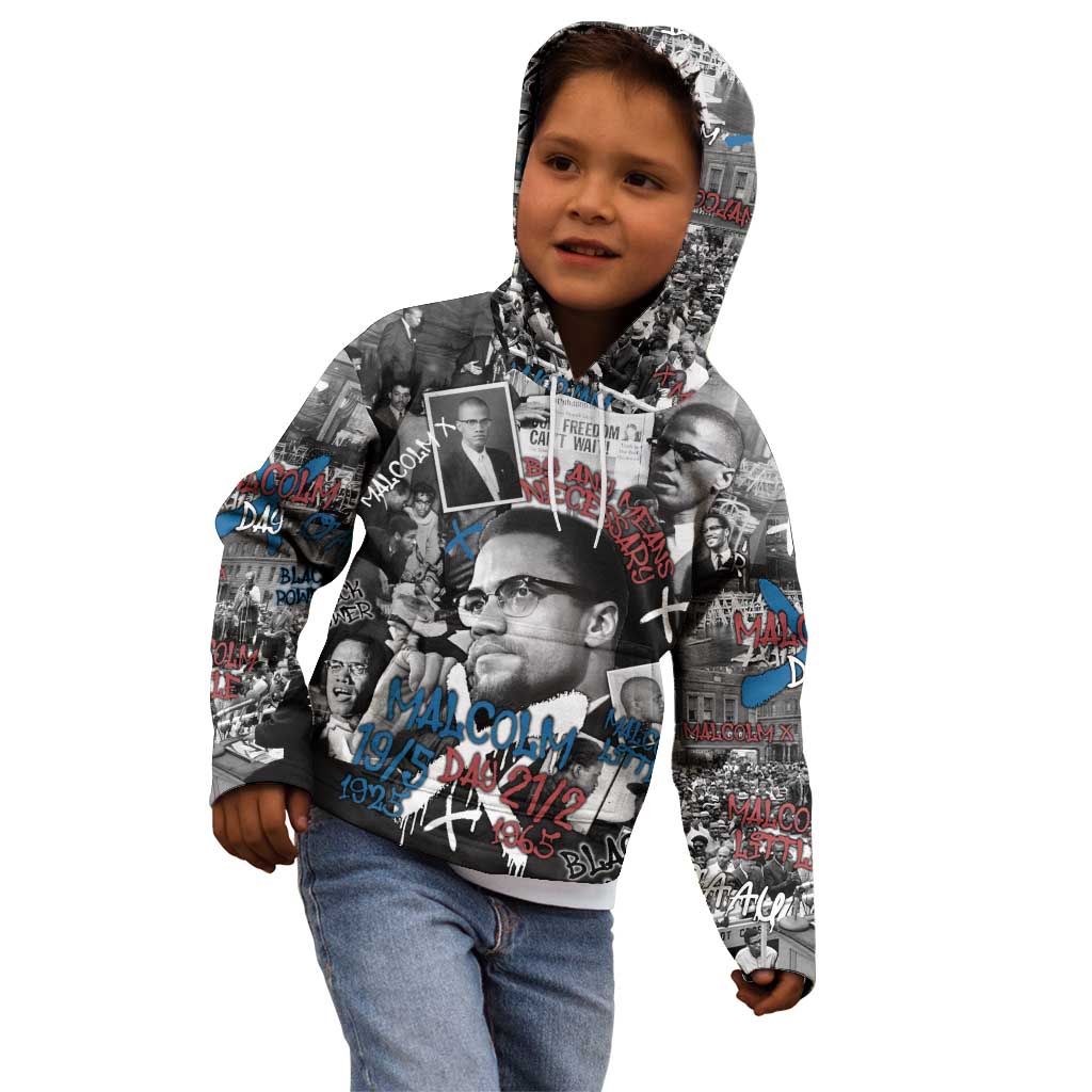 Malcolm X Kid Hoodie Quotes Dates and Black History Activist Theme - Wonder Print Shop