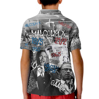 Malcolm X Kid Polo Shirt Quotes Dates and Black History Activist Theme - Wonder Print Shop