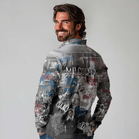 Malcolm X Long Sleeve Polo Shirt Quotes Dates and Black History Activist Theme - Wonder Print Shop