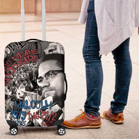 Malcolm X Luggage Cover Quotes Dates and Black History Activist Theme - Wonder Print Shop