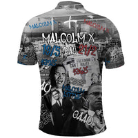 Malcolm X Polo Shirt Quotes Dates and Black History Activist Theme - Wonder Print Shop