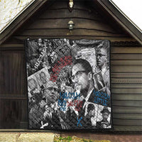 Malcolm X Quilt Quotes Dates and Black History Activist Theme - Wonder Print Shop