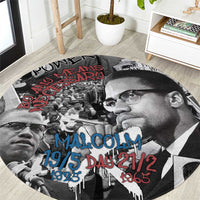 Malcolm X Round Carpet Quotes Dates and Black History Activist Theme - Wonder Print Shop