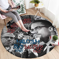 Malcolm X Round Carpet Quotes Dates and Black History Activist Theme - Wonder Print Shop