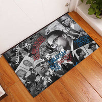 Malcolm X Rubber Doormat Quotes Dates and Black History Activist Theme - Wonder Print Shop