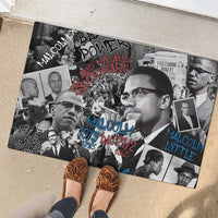 Malcolm X Rubber Doormat Quotes Dates and Black History Activist Theme - Wonder Print Shop
