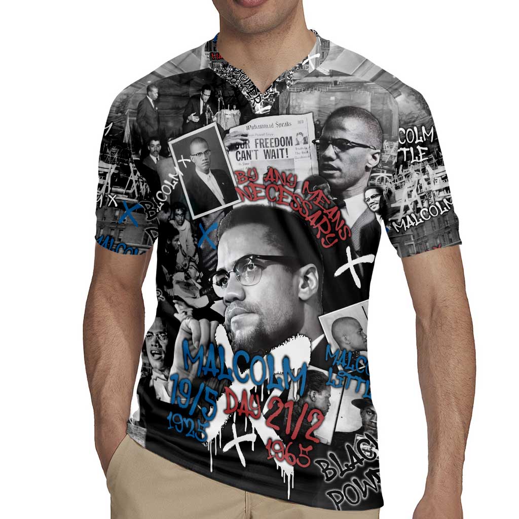 Malcolm X Rugby Jersey Quotes Dates and Black History Activist Theme - Wonder Print Shop