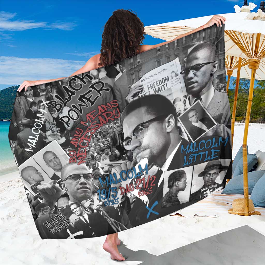 Malcolm X Sarong Quotes Dates and Black History Activist Theme - Wonder Print Shop