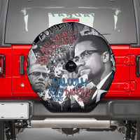 Malcolm X Spare Tire Cover Quotes Dates and Black History Activist Theme - Wonder Print Shop