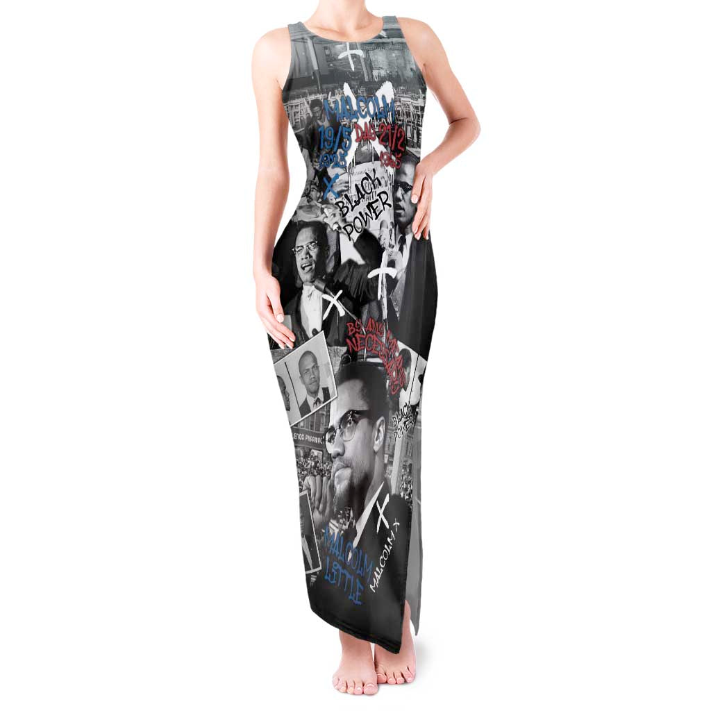 Malcolm X Tank Maxi Dress Quotes Dates and Black History Activist Theme - Wonder Print Shop