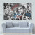 Malcolm X Tapestry Quotes Dates and Black History Activist Theme - Wonder Print Shop