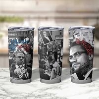 Malcolm X Tumbler Cup Quotes Dates and Black History Activist Theme - Wonder Print Shop