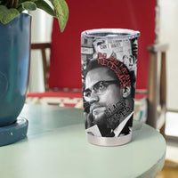 Malcolm X Tumbler Cup Quotes Dates and Black History Activist Theme - Wonder Print Shop