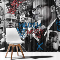 Malcolm X Window Curtain Quotes Dates and Black History Activist Theme - Wonder Print Shop