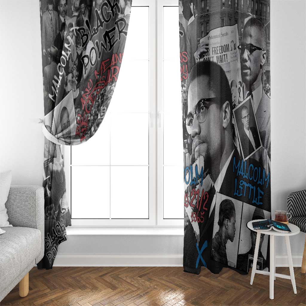 Malcolm X Window Curtain Quotes Dates and Black History Activist Theme - Wonder Print Shop