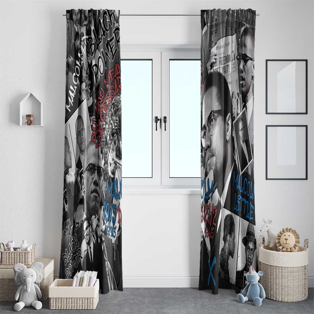 Malcolm X Window Curtain Quotes Dates and Black History Activist Theme - Wonder Print Shop