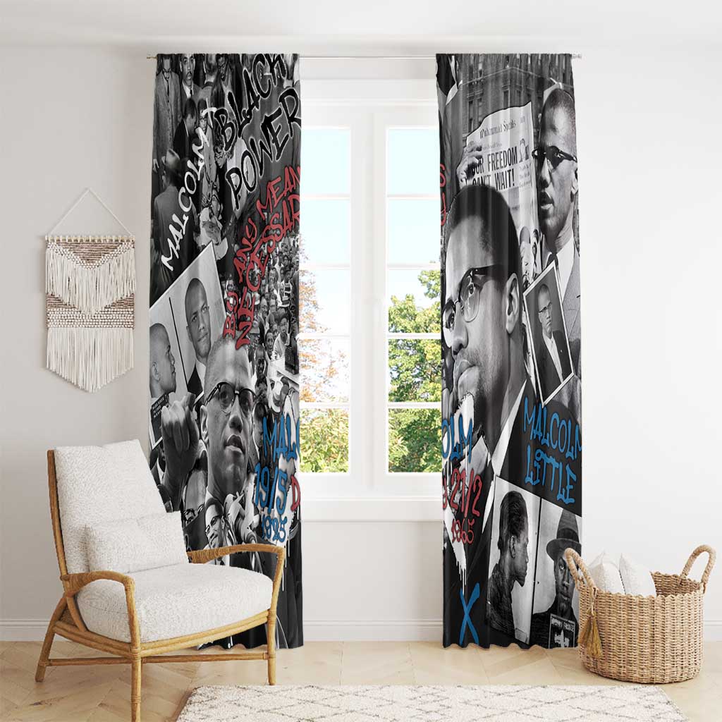 Malcolm X Window Curtain Quotes Dates and Black History Activist Theme - Wonder Print Shop