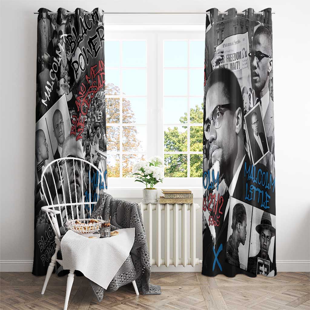 Malcolm X Window Curtain Quotes Dates and Black History Activist Theme - Wonder Print Shop