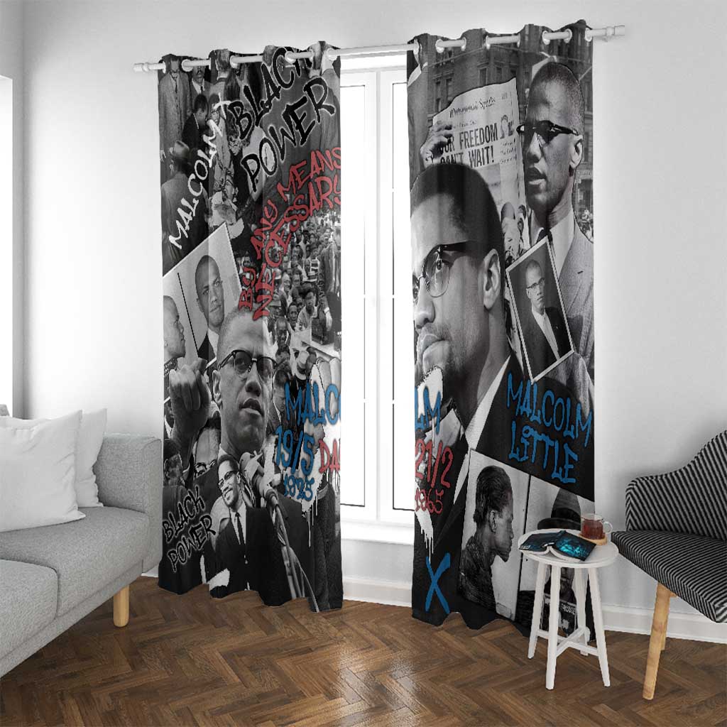 Malcolm X Window Curtain Quotes Dates and Black History Activist Theme - Wonder Print Shop