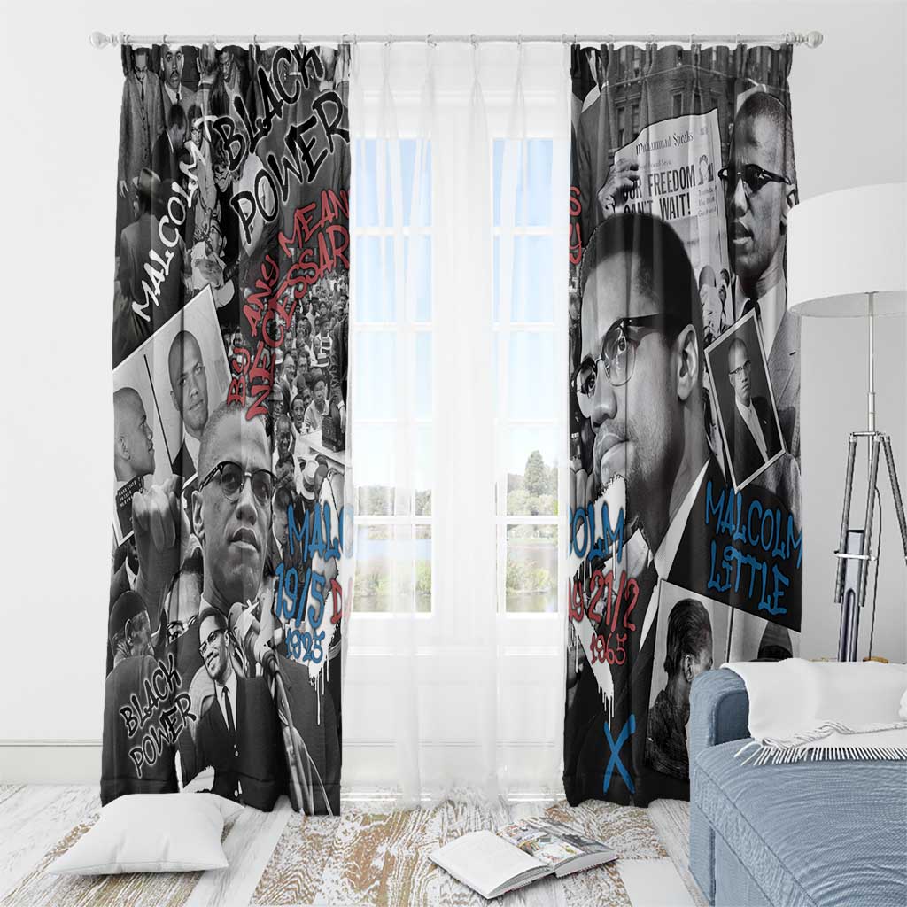 Malcolm X Window Curtain Quotes Dates and Black History Activist Theme - Wonder Print Shop