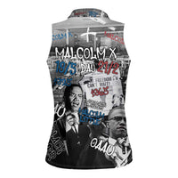 Malcolm X Women Sleeveless Polo Shirt Quotes Dates and Black History Activist Theme - Wonder Print Shop