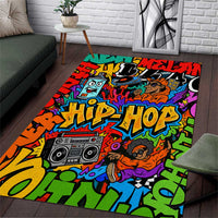 Hip Hop Graffiti Style Area Rug Black Melanin Text and Urban Street Art Design - Wonder Print Shop