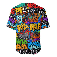 Hip Hop Graffiti Style Baseball Jersey Black Melanin Text and Urban Street Art Design - Wonder Print Shop
