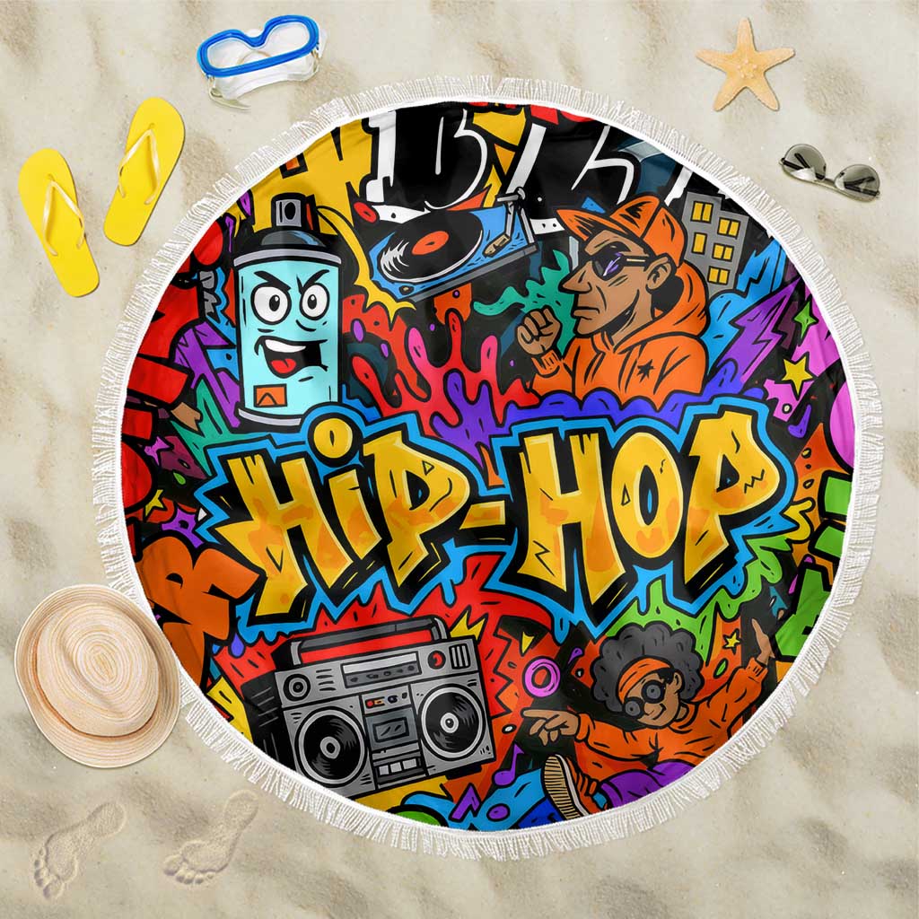 Hip Hop Graffiti Style Beach Blanket Black Melanin Text and Urban Street Art Design - Wonder Print Shop