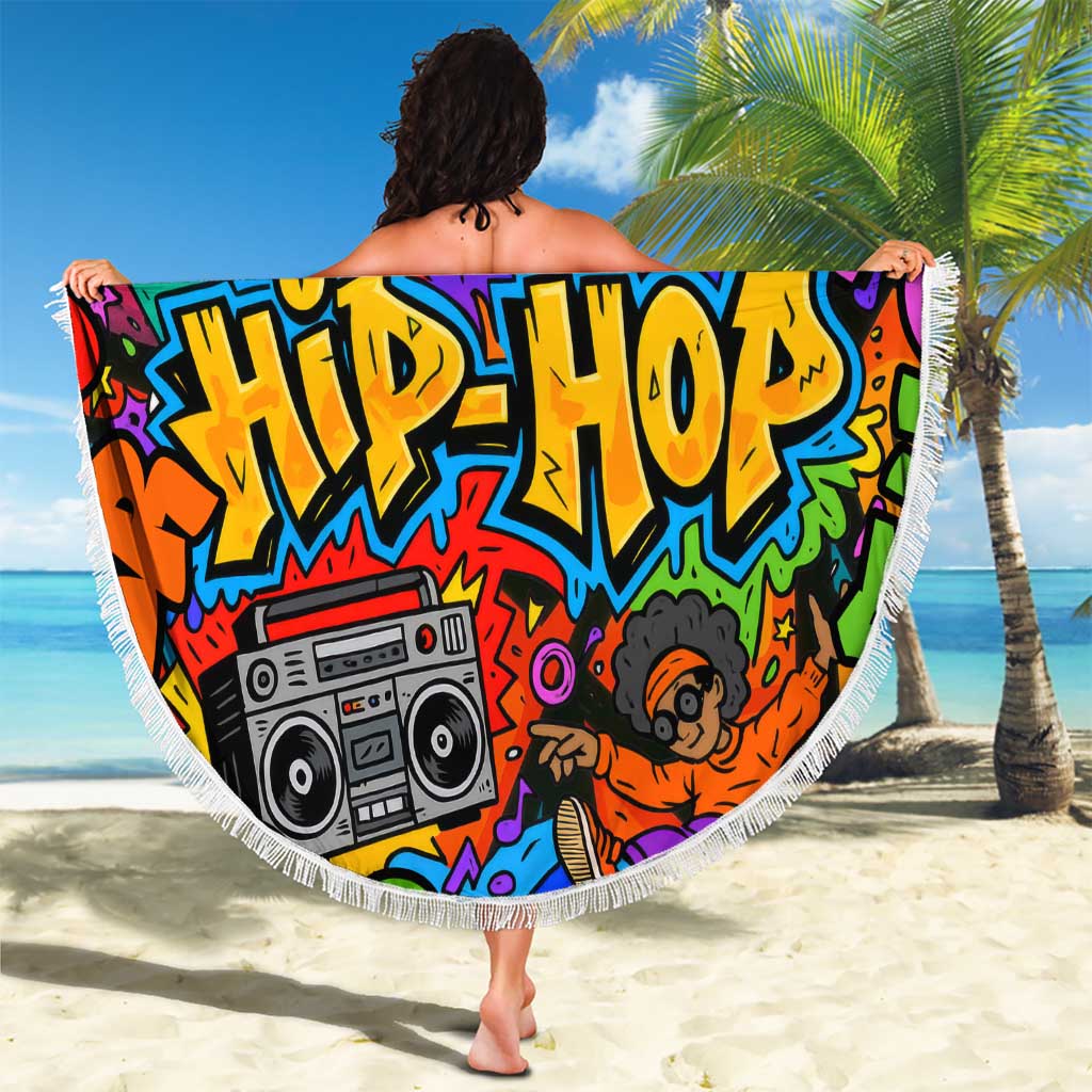 Hip Hop Graffiti Style Beach Blanket Black Melanin Text and Urban Street Art Design - Wonder Print Shop