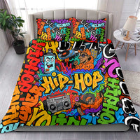 Hip Hop Graffiti Style Bedding Set Black Melanin Text and Urban Street Art Design - Wonder Print Shop