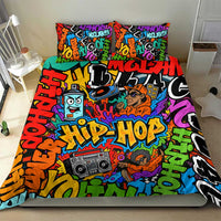 Hip Hop Graffiti Style Bedding Set Black Melanin Text and Urban Street Art Design - Wonder Print Shop