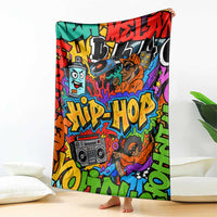 Hip Hop Graffiti Style Blanket Black Melanin Text and Urban Street Art Design - Wonder Print Shop