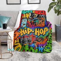 Hip Hop Graffiti Style Blanket Black Melanin Text and Urban Street Art Design - Wonder Print Shop
