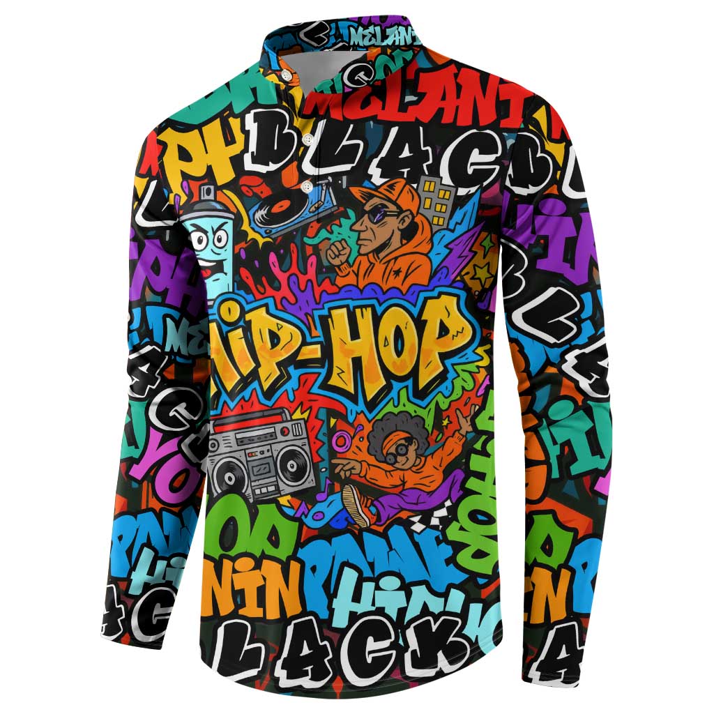 Hip Hop Graffiti Style Button Sweatshirt Black Melanin Text and Urban Street Art Design - Wonder Print Shop