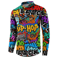 Hip Hop Graffiti Style Button Sweatshirt Black Melanin Text and Urban Street Art Design - Wonder Print Shop