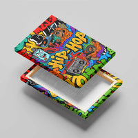 Hip Hop Graffiti Style Canvas Wall Art Black Melanin Text and Urban Street Art Design - Wonder Print Shop
