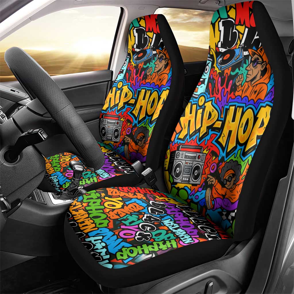 Hip Hop Graffiti Style Car Seat Cover Black Melanin Text and Urban Street Art Design - Wonder Print Shop