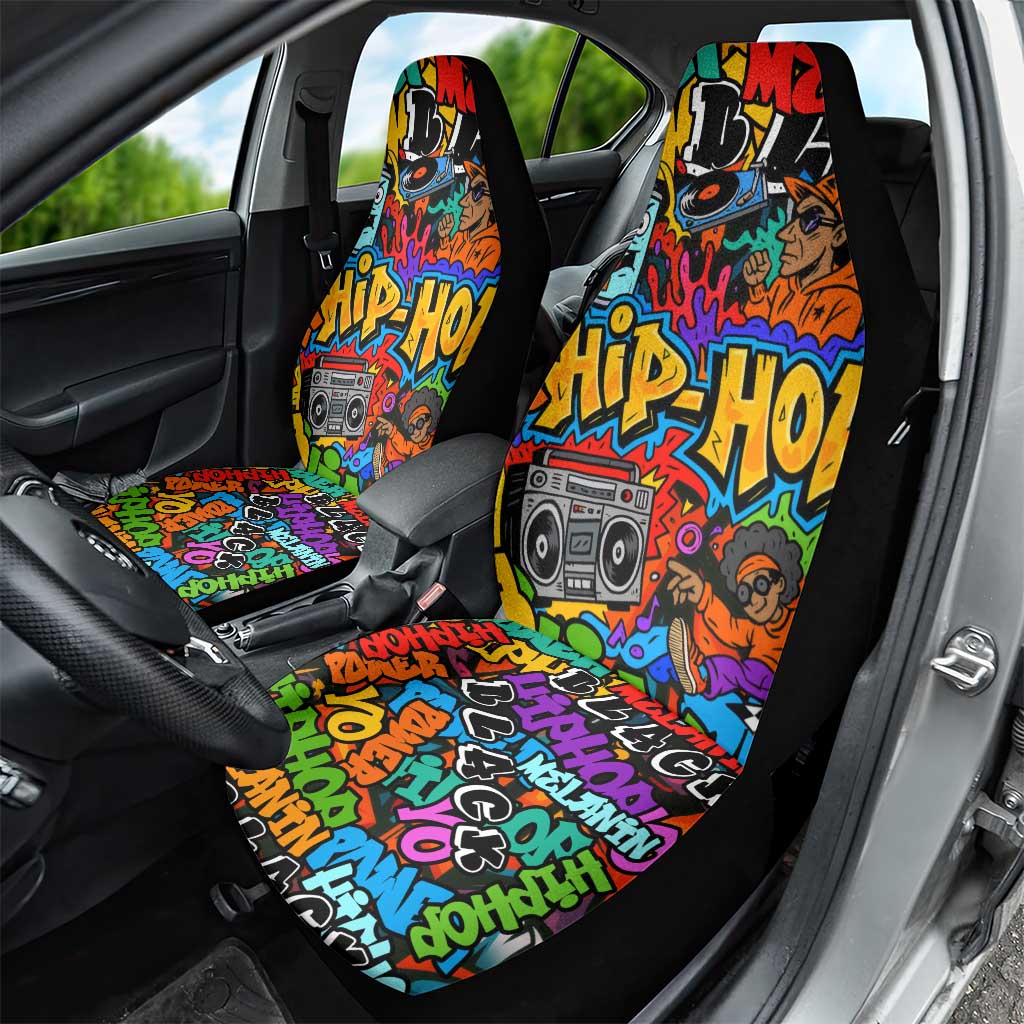 Hip Hop Graffiti Style Car Seat Cover Black Melanin Text and Urban Street Art Design - Wonder Print Shop