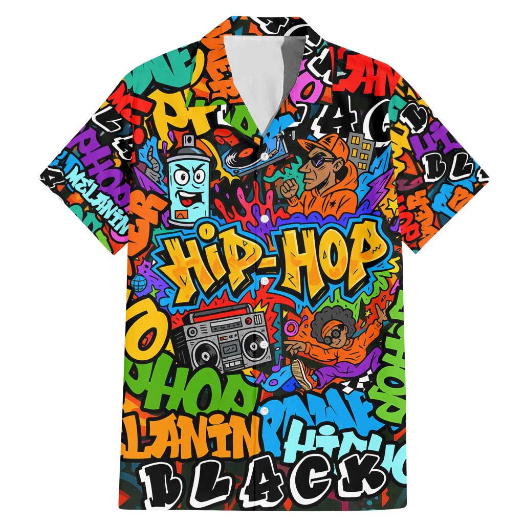 Hip Hop Graffiti Style Family Matching Mermaid Dress and Hawaiian Shirt Black Melanin Text and Urban Street Art Design - Wonder Print Shop