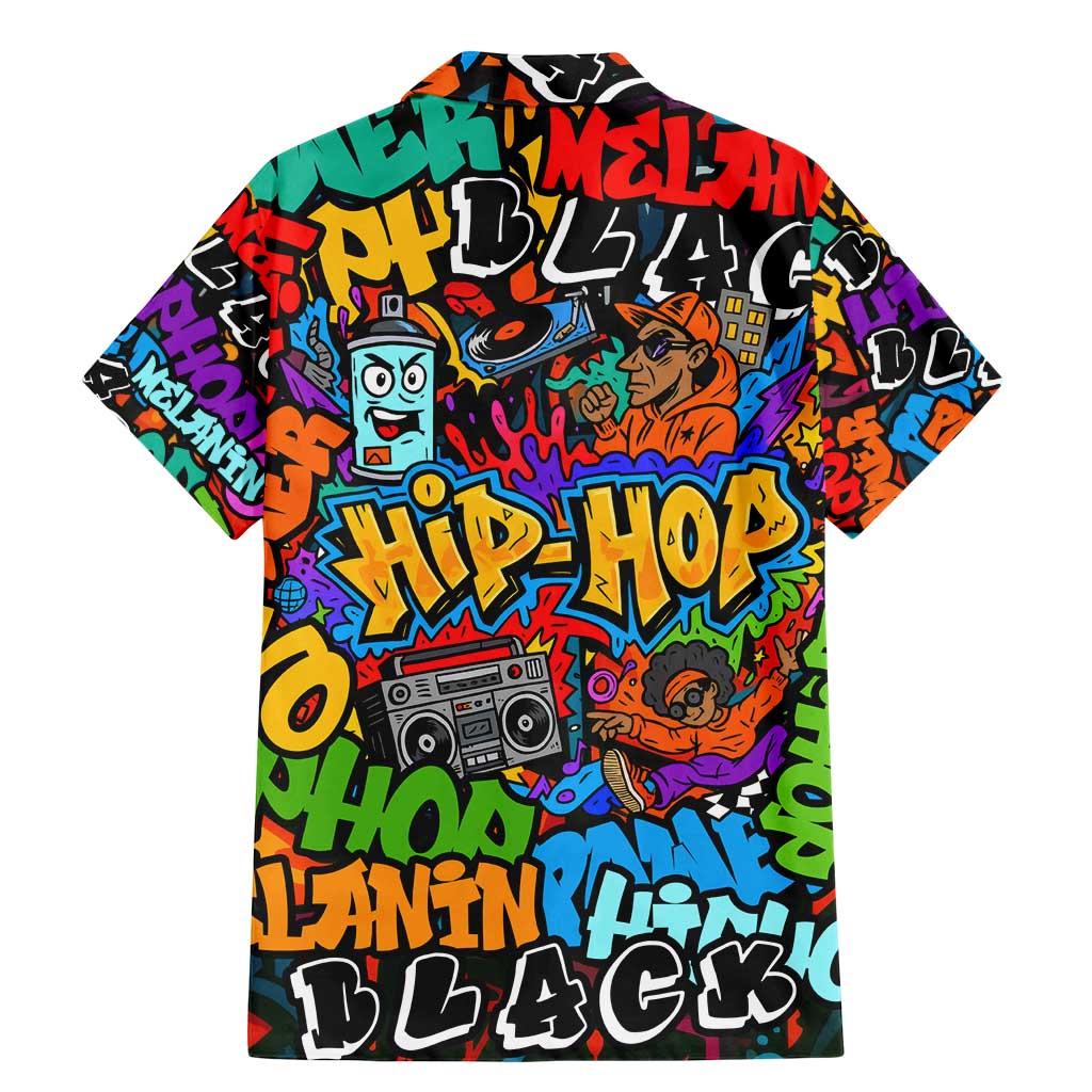 Hip Hop Graffiti Style Family Matching Mermaid Dress and Hawaiian Shirt Black Melanin Text and Urban Street Art Design - Wonder Print Shop
