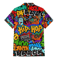 Hip Hop Graffiti Style Family Matching Mermaid Dress and Hawaiian Shirt Black Melanin Text and Urban Street Art Design - Wonder Print Shop