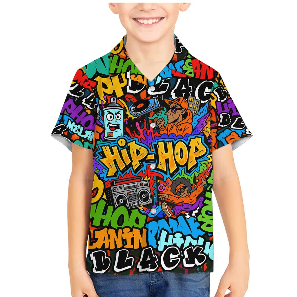 Hip Hop Graffiti Style Family Matching Mermaid Dress and Hawaiian Shirt Black Melanin Text and Urban Street Art Design - Wonder Print Shop