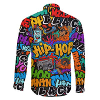 Hip Hop Graffiti Style Family Matching Summer Maxi Dress and Hawaiian Shirt Black Melanin Text and Urban Street Art Design - Wonder Print Shop